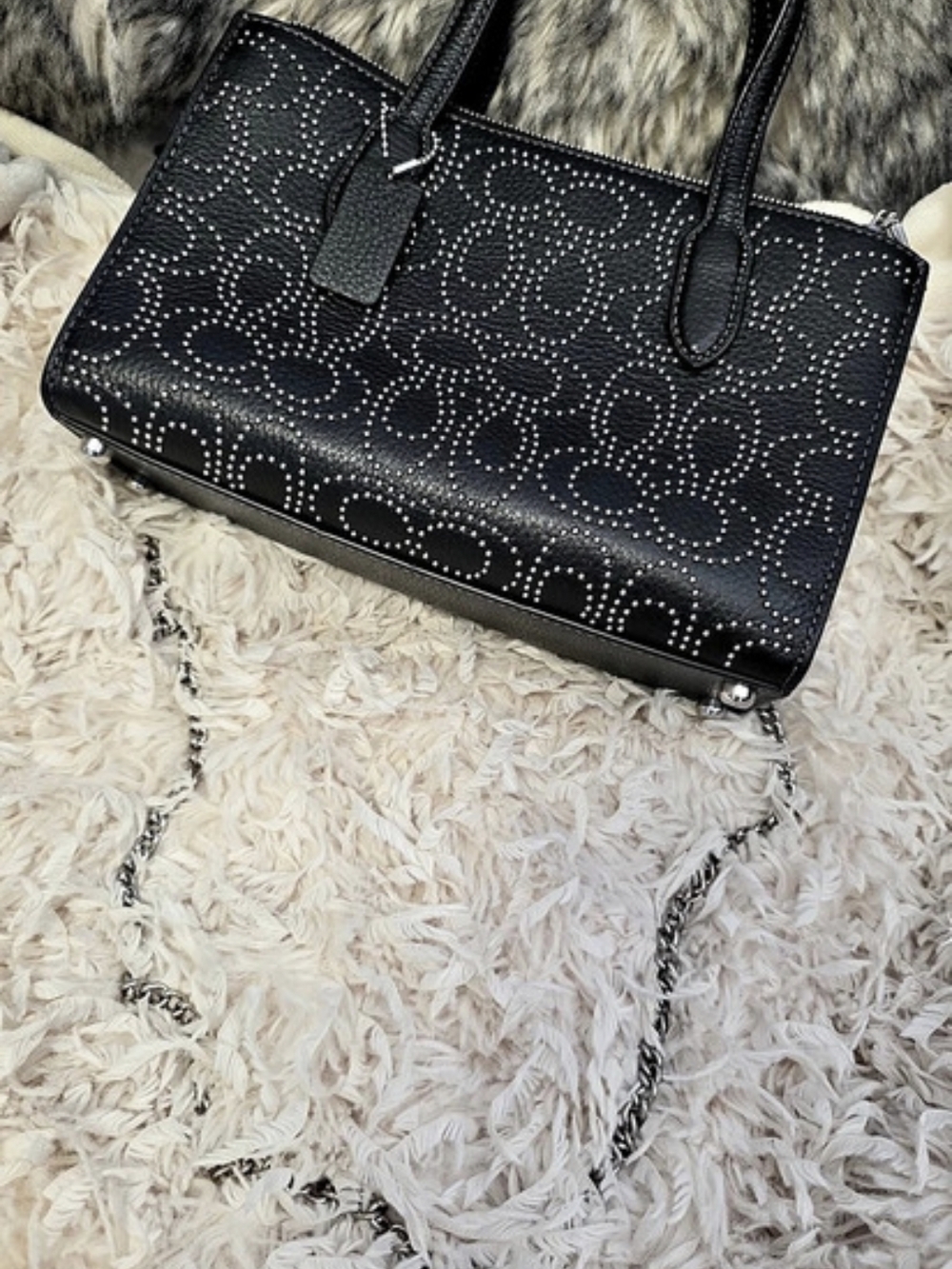 Coach Studded Paisley Tote in Black